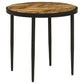 Hayden Round Wood Top Side Table Natural Mango and Black