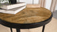 Hayden Round Wood Top Side Table Natural Mango and Black