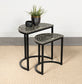 Zakiya 2-piece Demilune Nesting Table Set Black and White