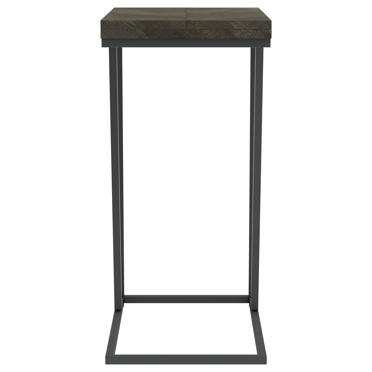 Carly Expandable Engineered Wood C-Shaped Side Table Grey