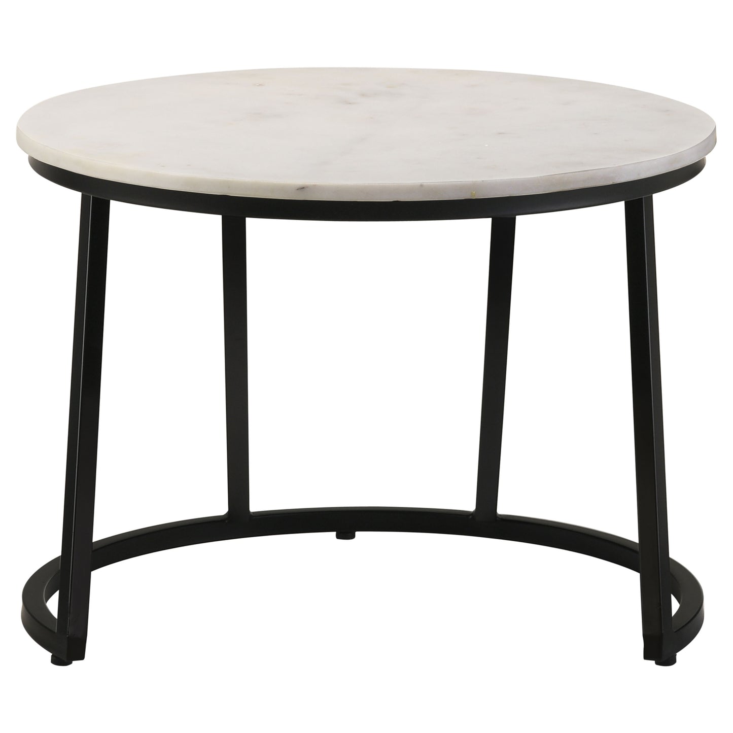 Miguel Round Marble Top Coffee Table White and Black