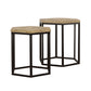 Adger 2-piece Hexagonal Nesting Tables Natural and Black