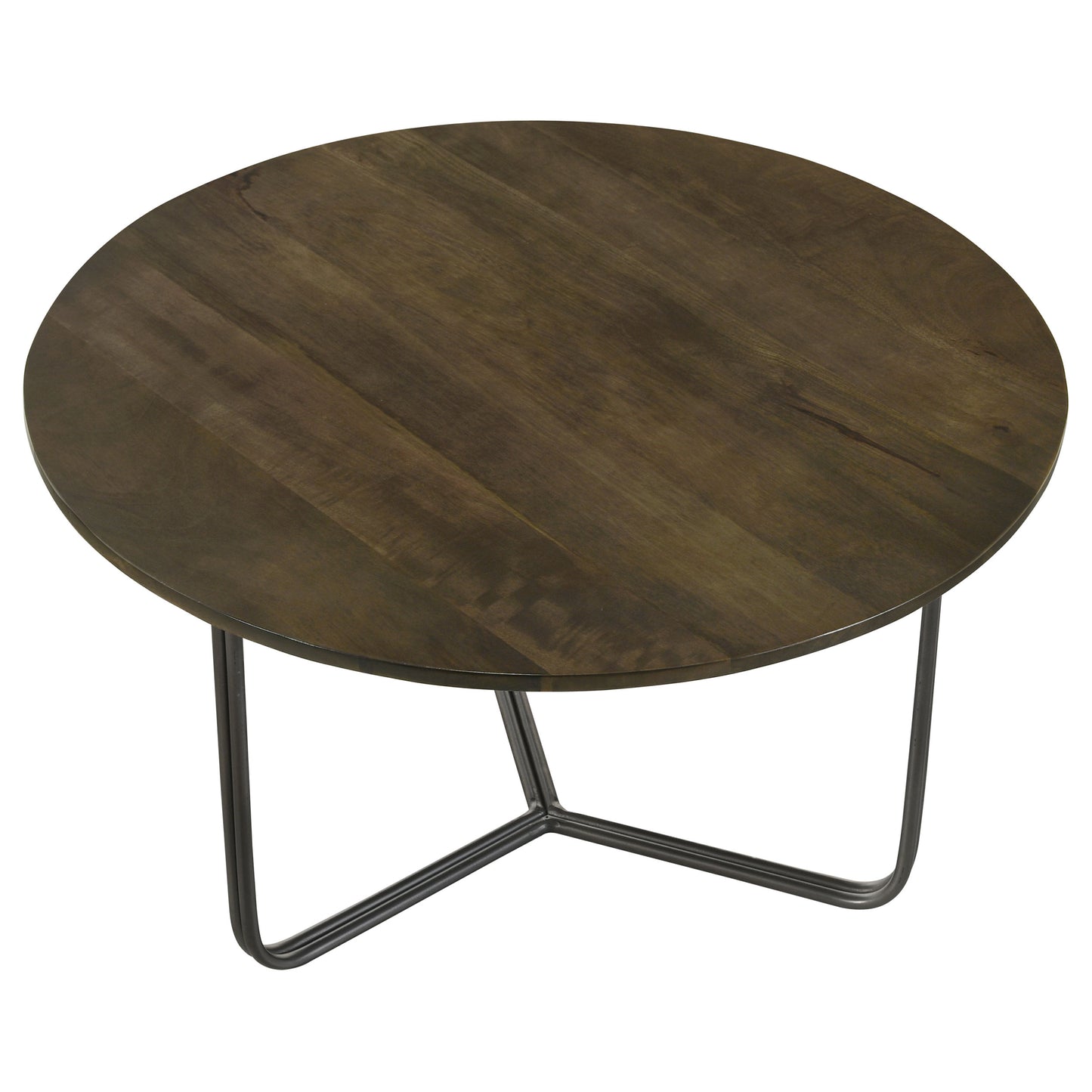 Yaritza Round Mango Wood Coffee Table Natural and Gunmetal