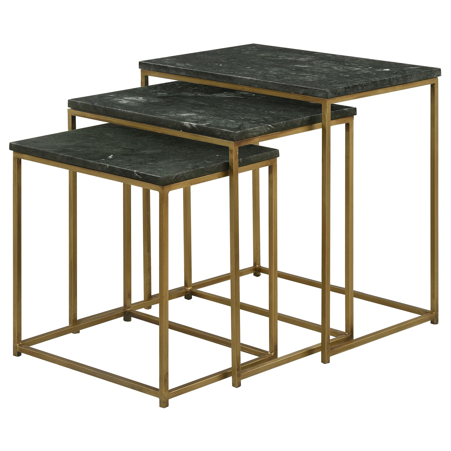 Medora 3-piece Marble Top Nesting Table Set Green