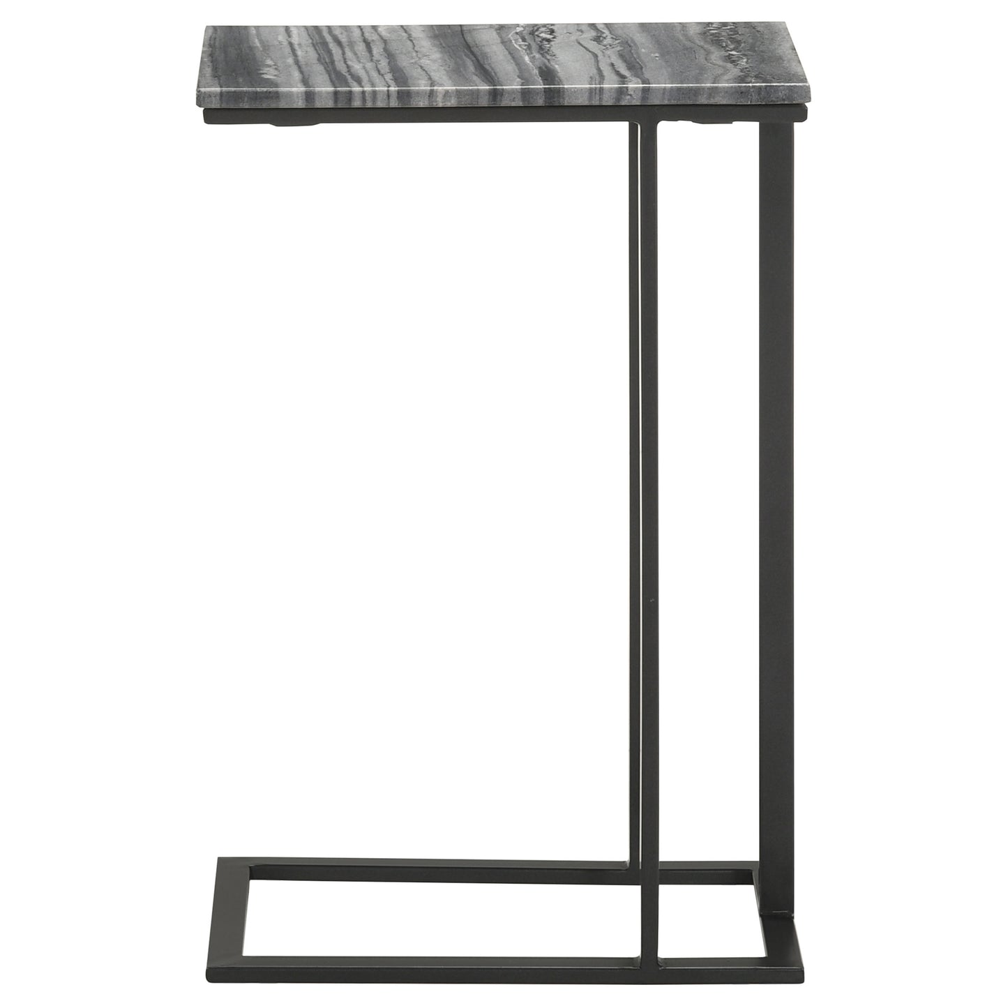 Vicente Marble Top C-Shaped Sofa Side Table Grey