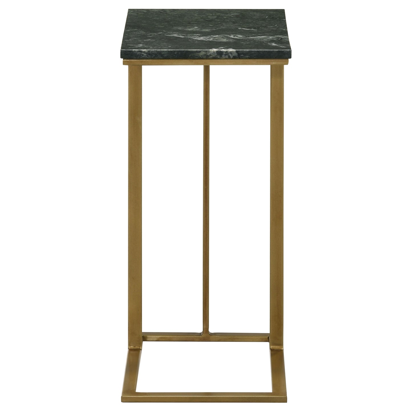 Vicente Marble Top C-Shaped Sofa Side Table Green