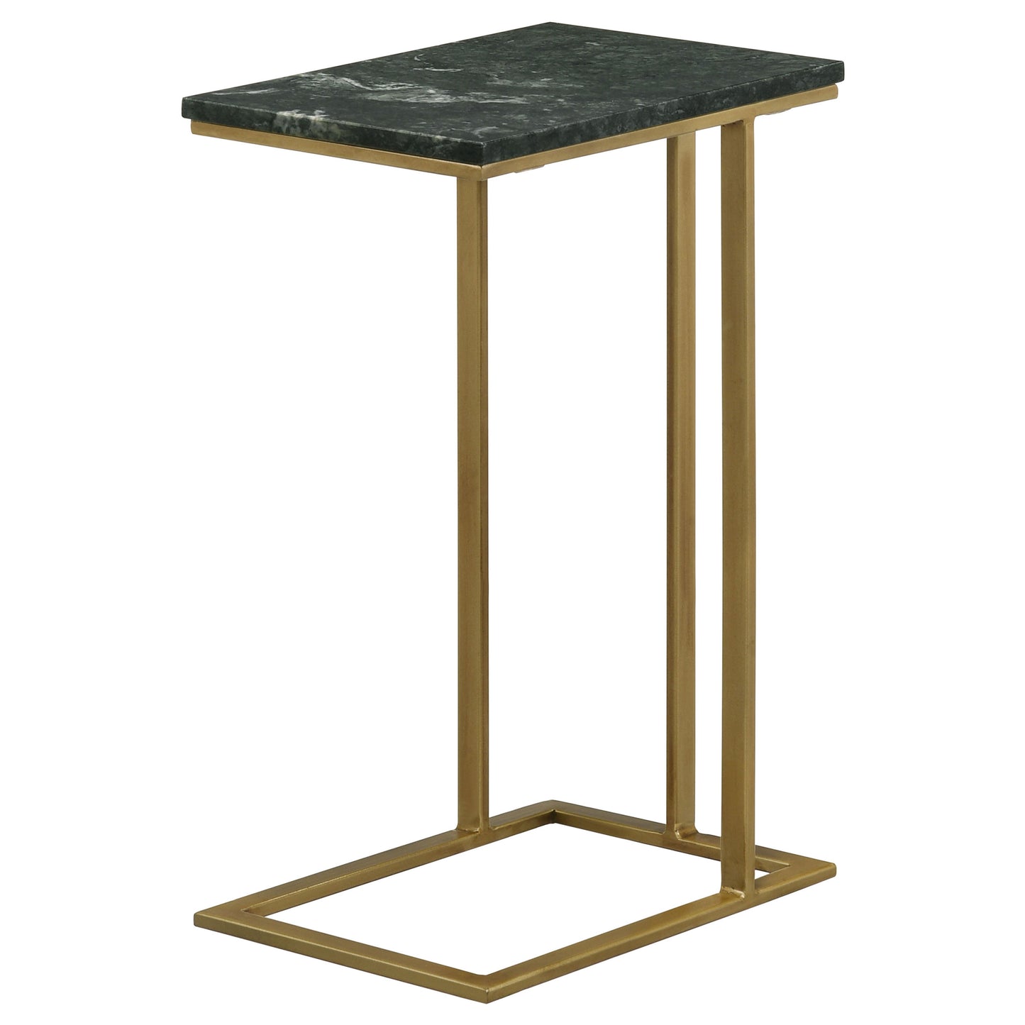 Vicente Marble Top C-Shaped Sofa Side Table Green