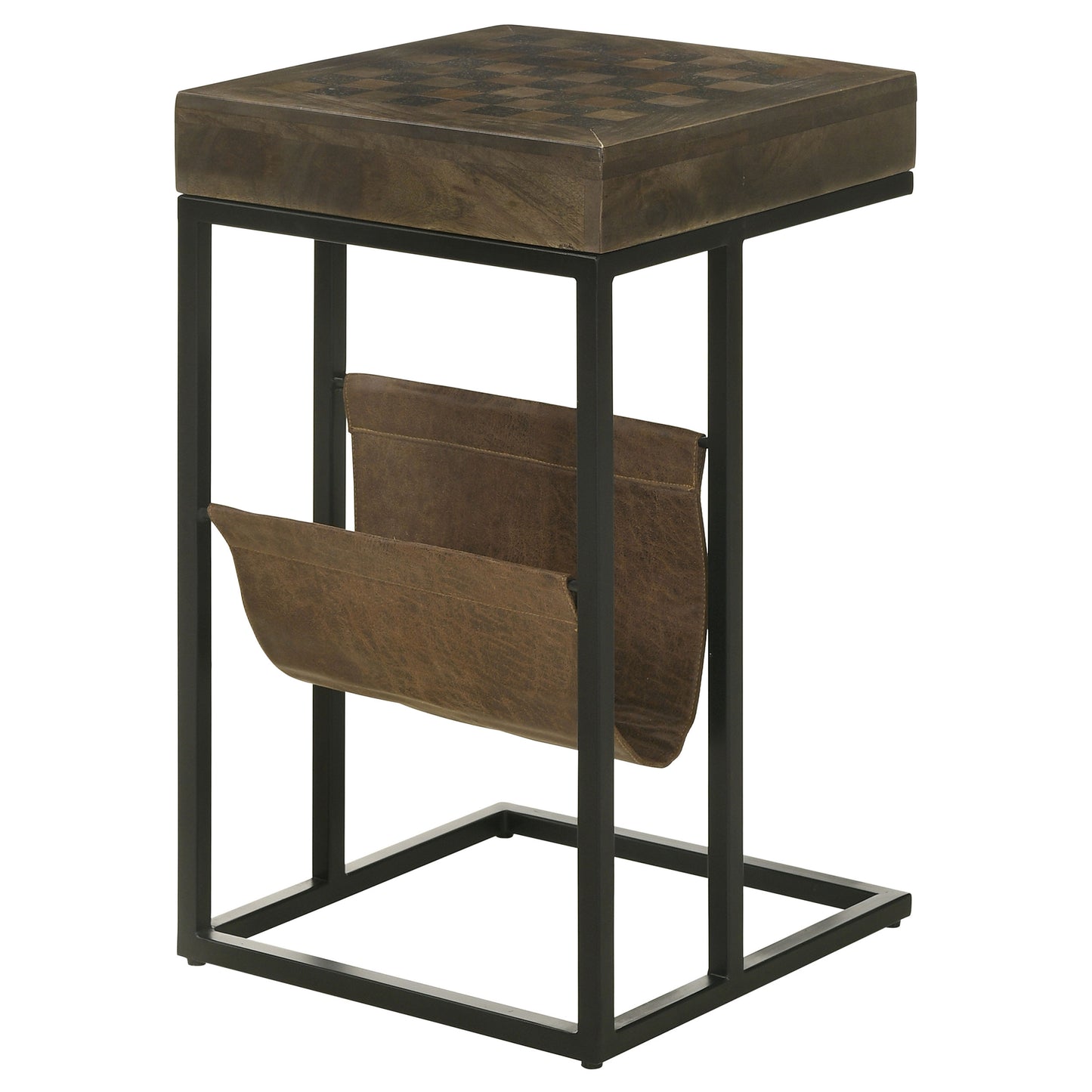 Chessie 1-drawer Side Table With Leatherette Sling Tobacco