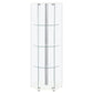 Zahavah 4-shelf Hexagonal Clear Glass Curio Cabinet White