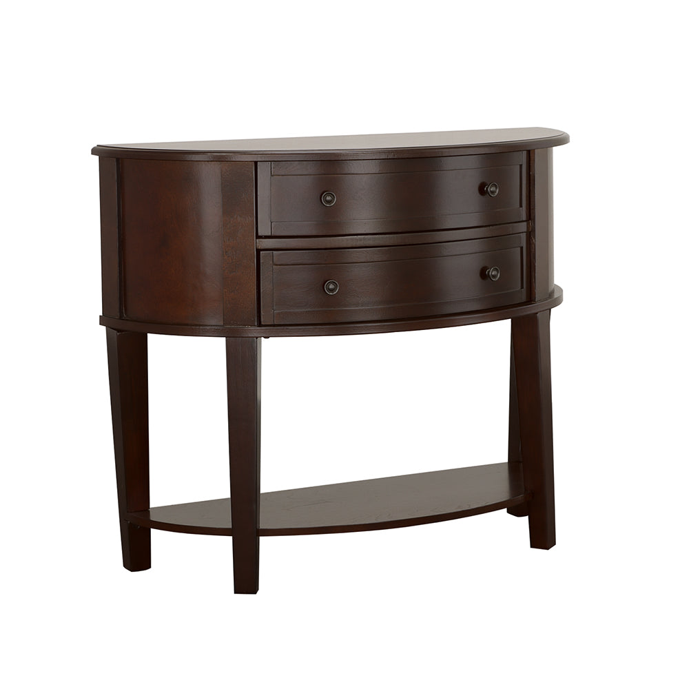 Diane 2-drawer Demilune Entryway Console Table Cappuccino