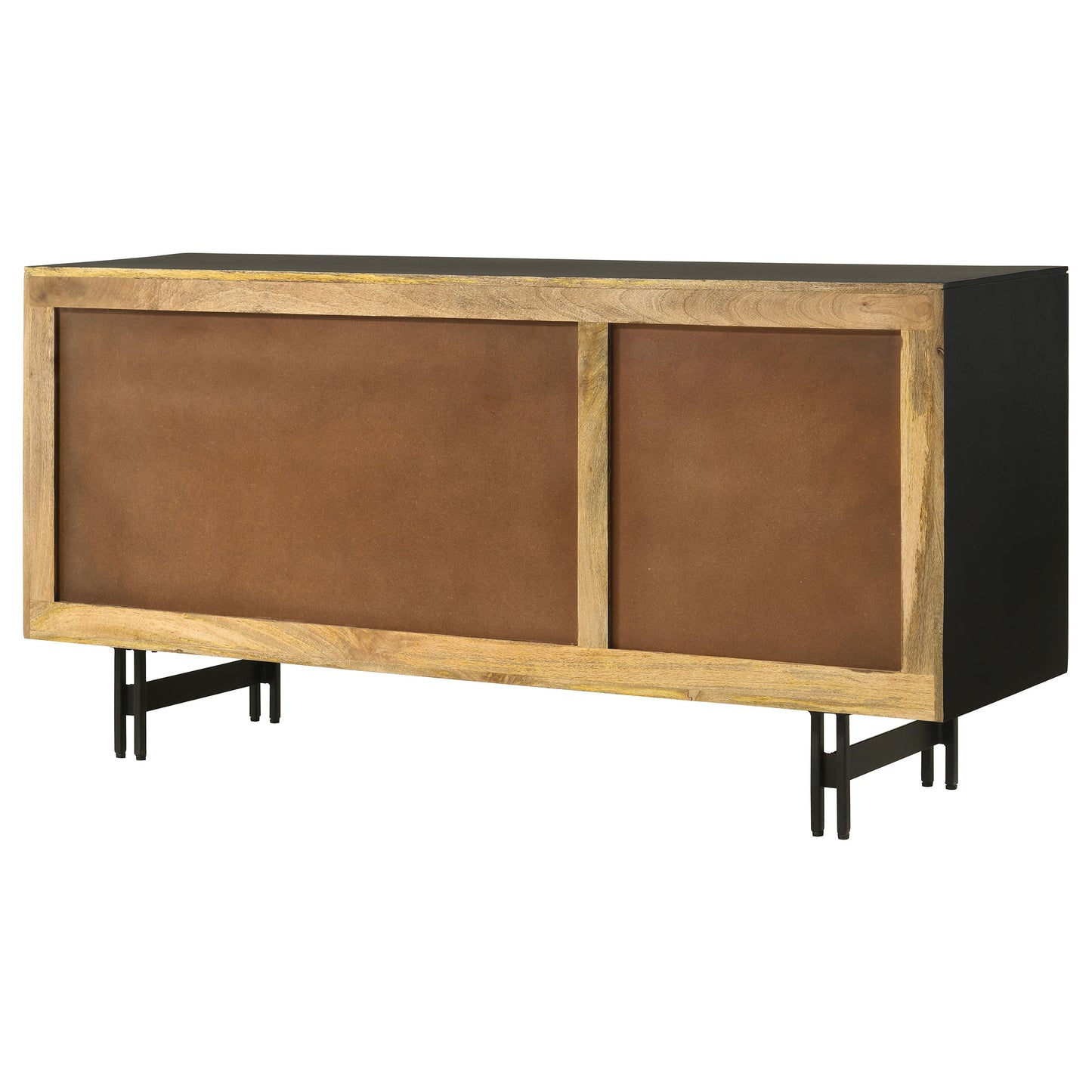 Aminah 3-door Wood Accent Cabinet Natural and Black