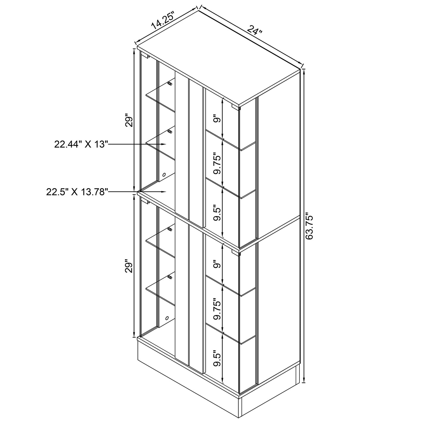 Cabra 4-door LED Curio Display Cabinet White High Gloss