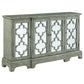 Erigeron 4-door Wood Trellis Storage Accent Cabinet Grey