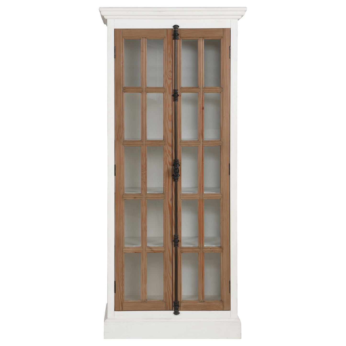 Tammi 2-door Wood Tall Cabinet Distressed White and Brown