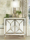 Lupin 2-door Mirrored Storage Accent Cabinet Champagne