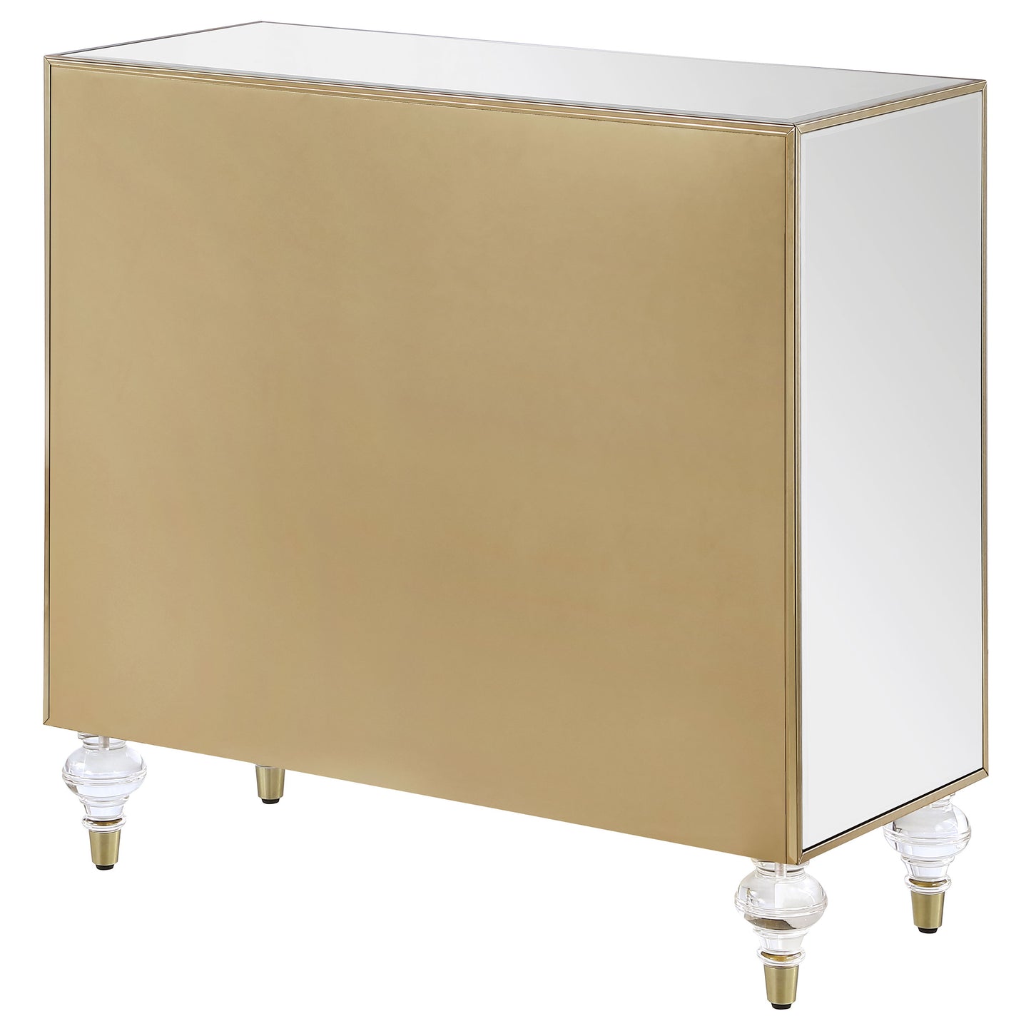 Lupin 2-door Mirrored Storage Accent Cabinet Champagne