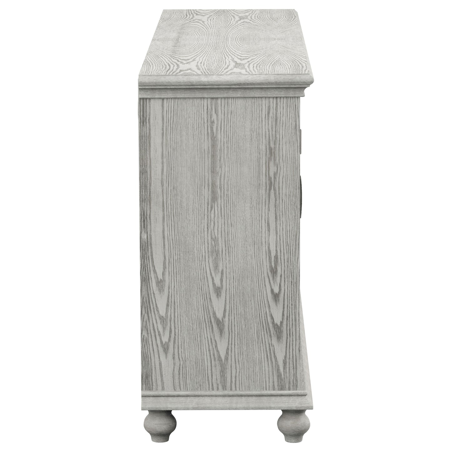 Melanie 4-door Wood Trellis Accent Cabinet Distressed White