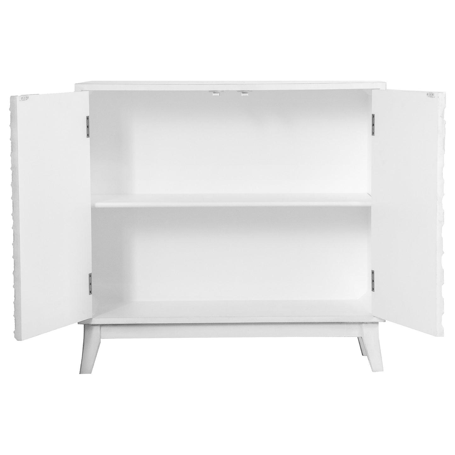 Gambon 2-door Wood Honeycomb Pattern Accent Cabinet White