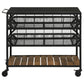 Evander Marble Top Kitchen Cart with Removable Shelves Black