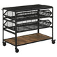 Evander Marble Top Kitchen Cart with Removable Shelves Black