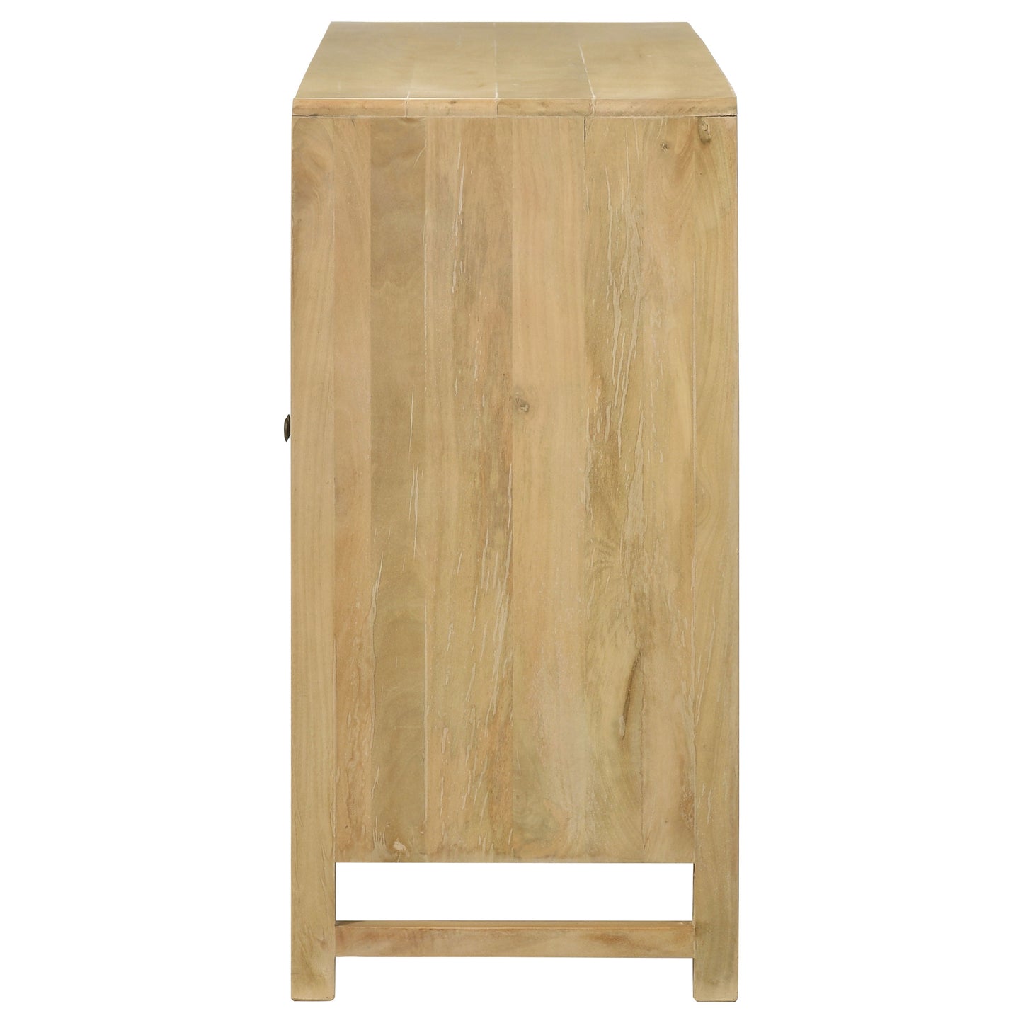 Zamora 3-door Wood Accent Cabinet with Woven Cane Natural