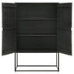 Jenna 2-door Mango Wood Mandala Pattern Accent Cabinet Black