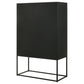 Jenna 2-door Mango Wood Mandala Pattern Accent Cabinet Black