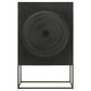 Jenna 2-door Mango Wood Mandala Pattern Accent Cabinet Black