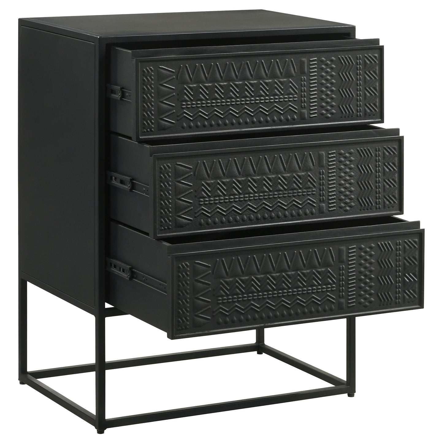 Alcoa 3-drawer Multi-Purpose Tall Accent Cabinet Black