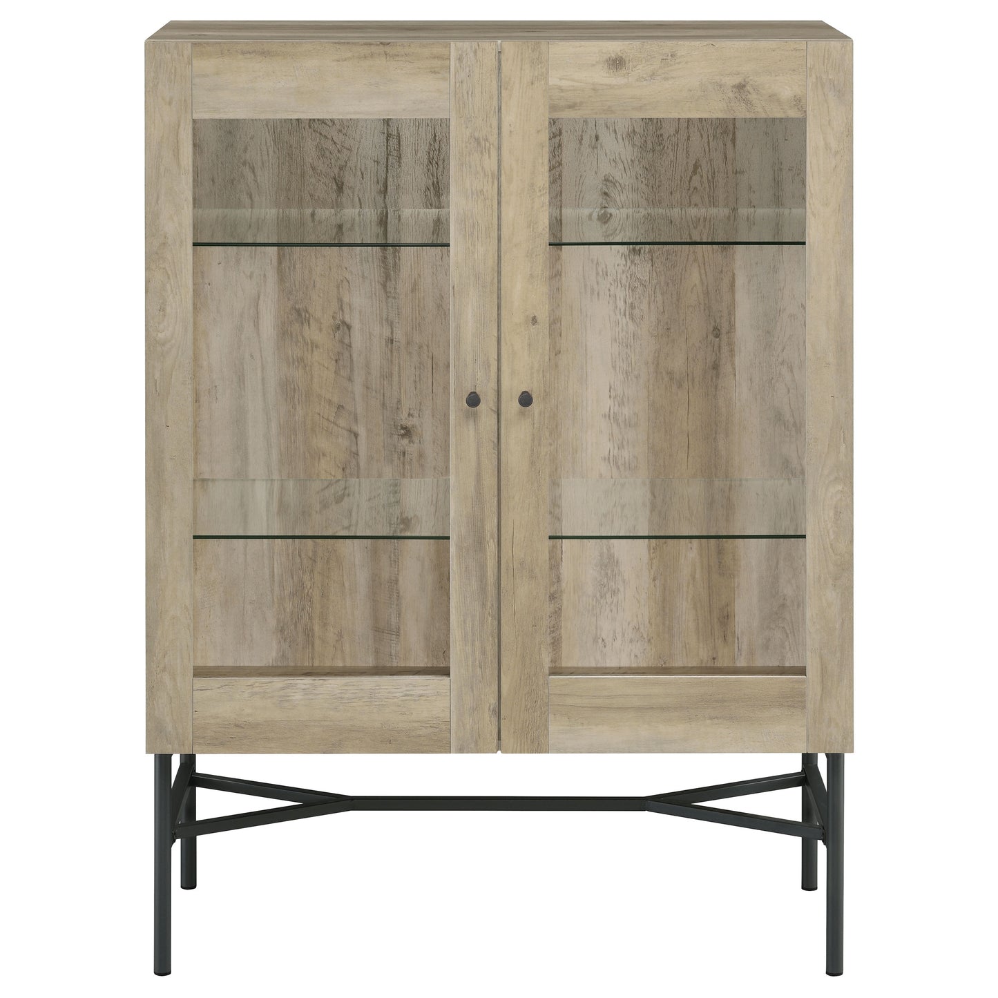 Bonilla 2-door Engineered Wood Cabinet Distressed Pine