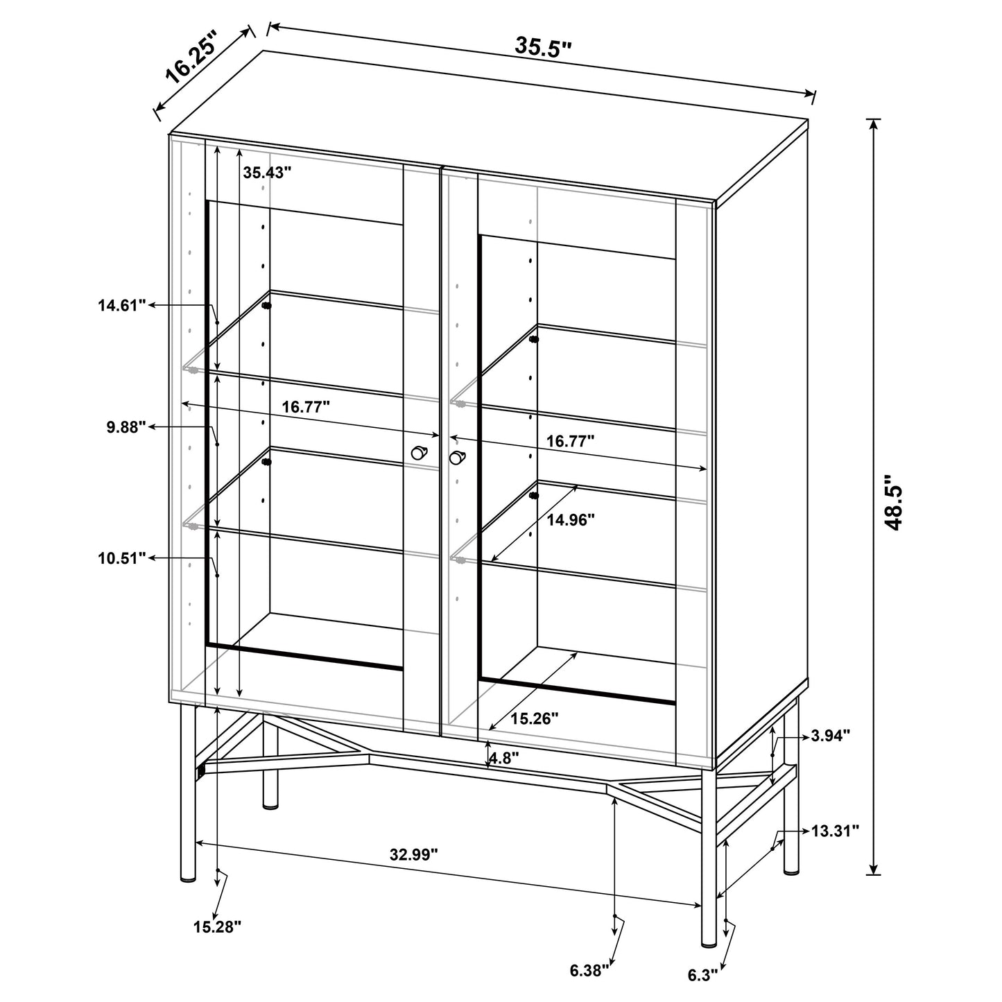 Bonilla 2-door Engineered Wood Cabinet Distressed Pine