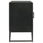 Riddell 3-door Wood Reeding Accent Cabinet Matte Black