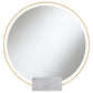 Jocelyn Round LED Vanity Mirror White Marble Base Gold