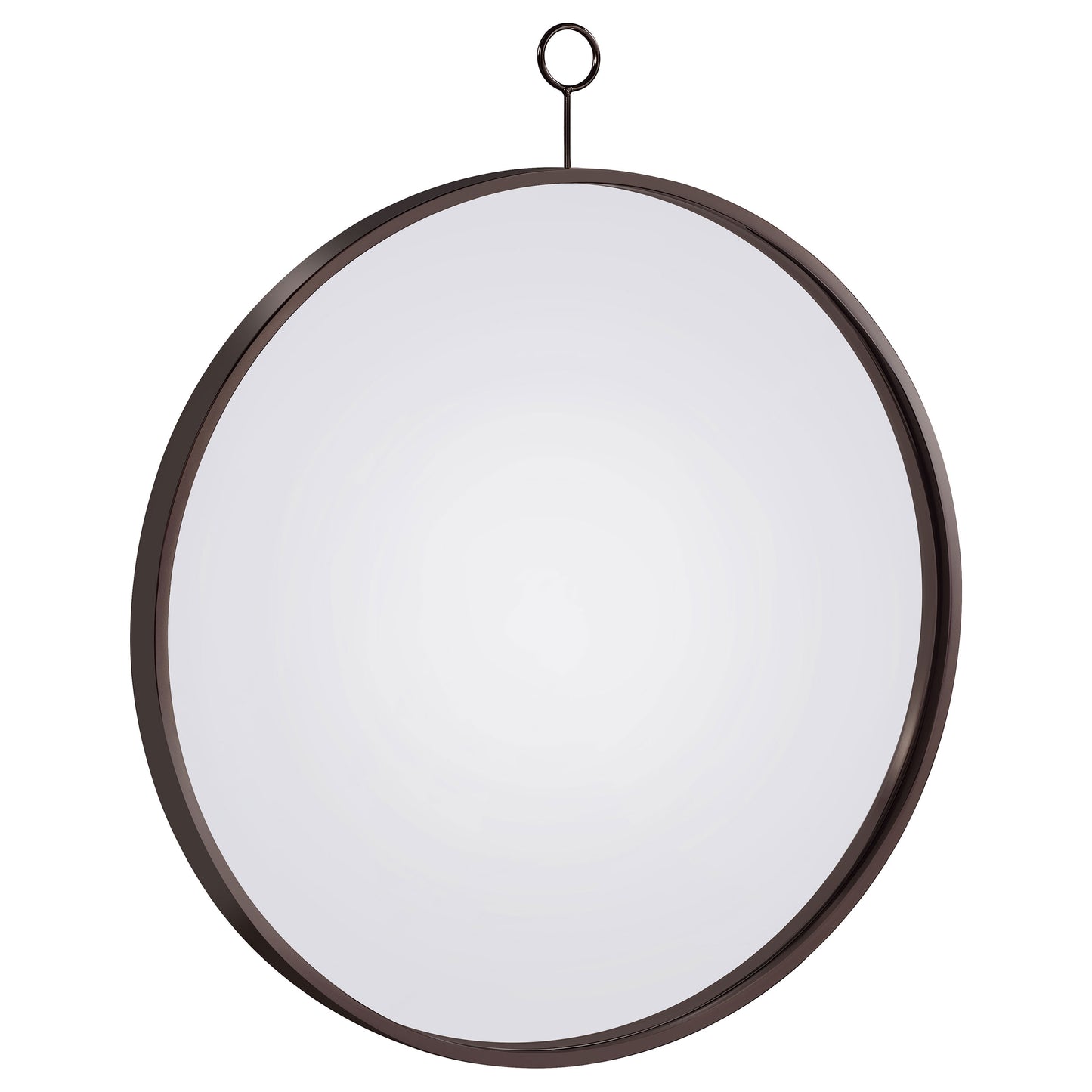 Gwyneth 30 x 35 Inch Round Wall Mirror Black Nickel