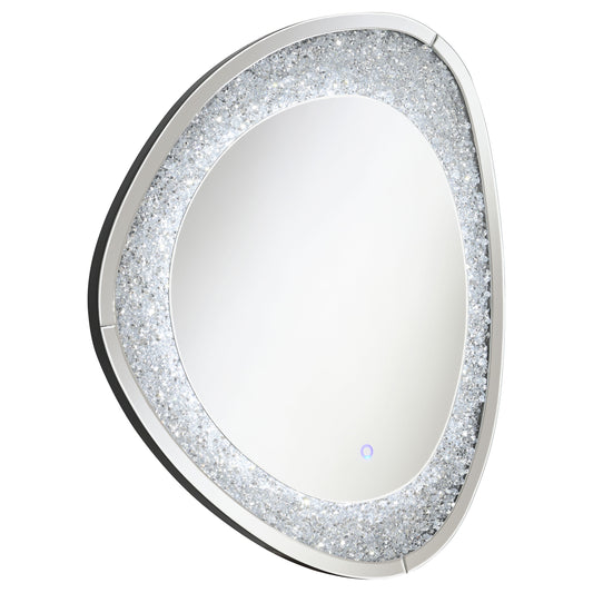 Mirage 32 x 39 Inch Acrylic Crystal LED Wall Mirror Silver