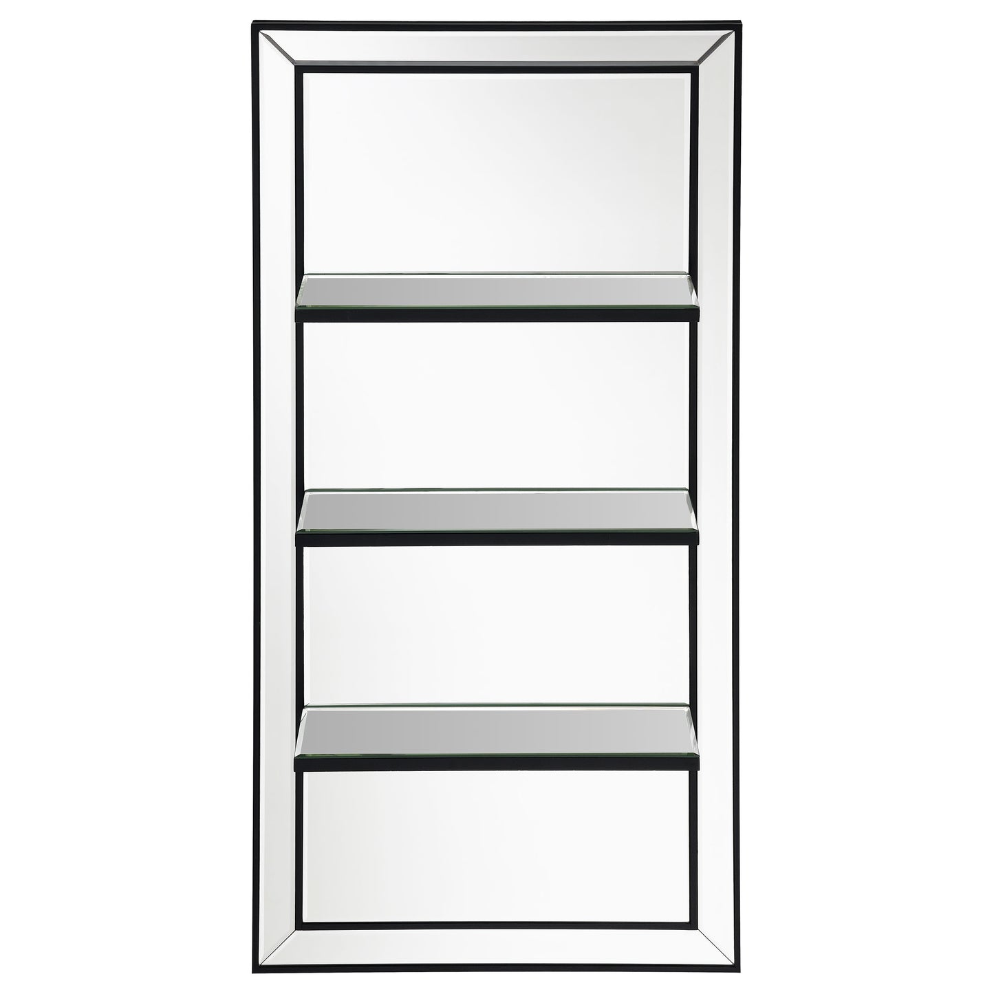 Oriel 24 x 47 Inch Rectangular 3-Shelf Wall Mirror Silver