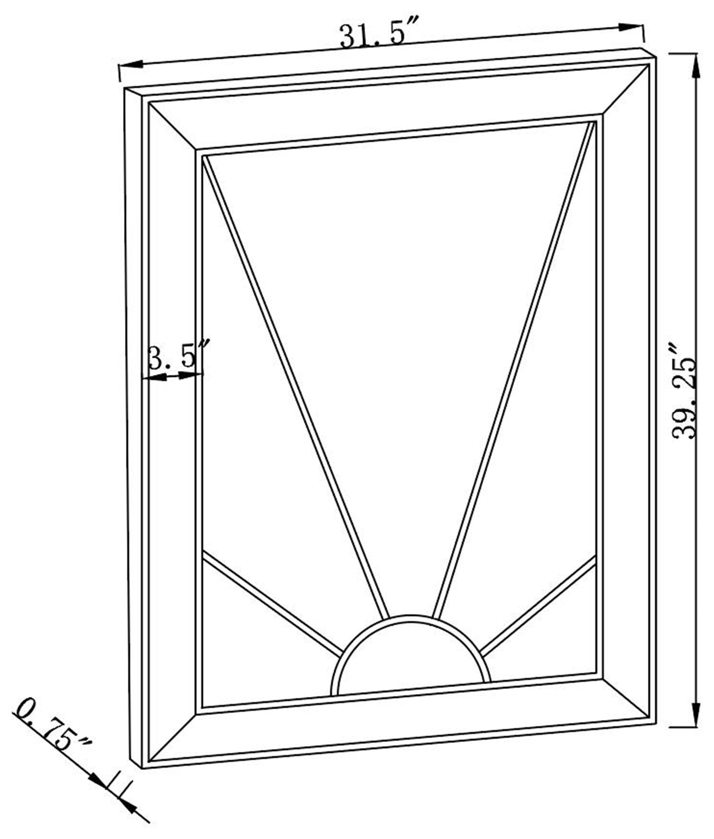 Calixte 32 x 39 Inch Wall Mirror Champagne and Silver