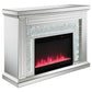 Gilmore Mirrored Freestanding Electric Fireplace Silver