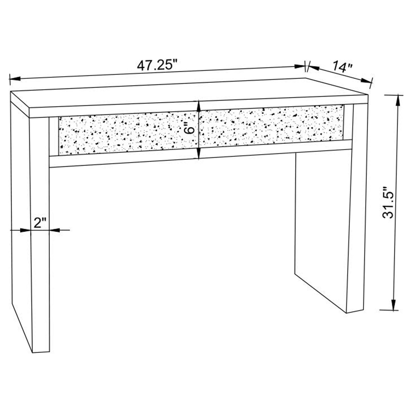 Gillian Mirrored Acrylic Entryway Console Table Silver