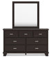 Covetown Twin Panel Bed with Mirrored Dresser and Nightstand