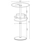 Gianella Round 24-inch Glass Top Bistro Bar Table Chrome