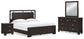 Covetown King Panel Bed with Mirrored Dresser and Nightstand