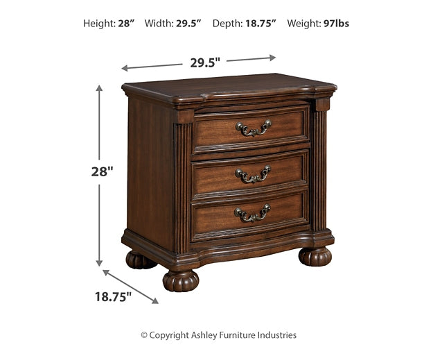 Lavinton California King Poster Bed with Mirrored Dresser and Nightstand