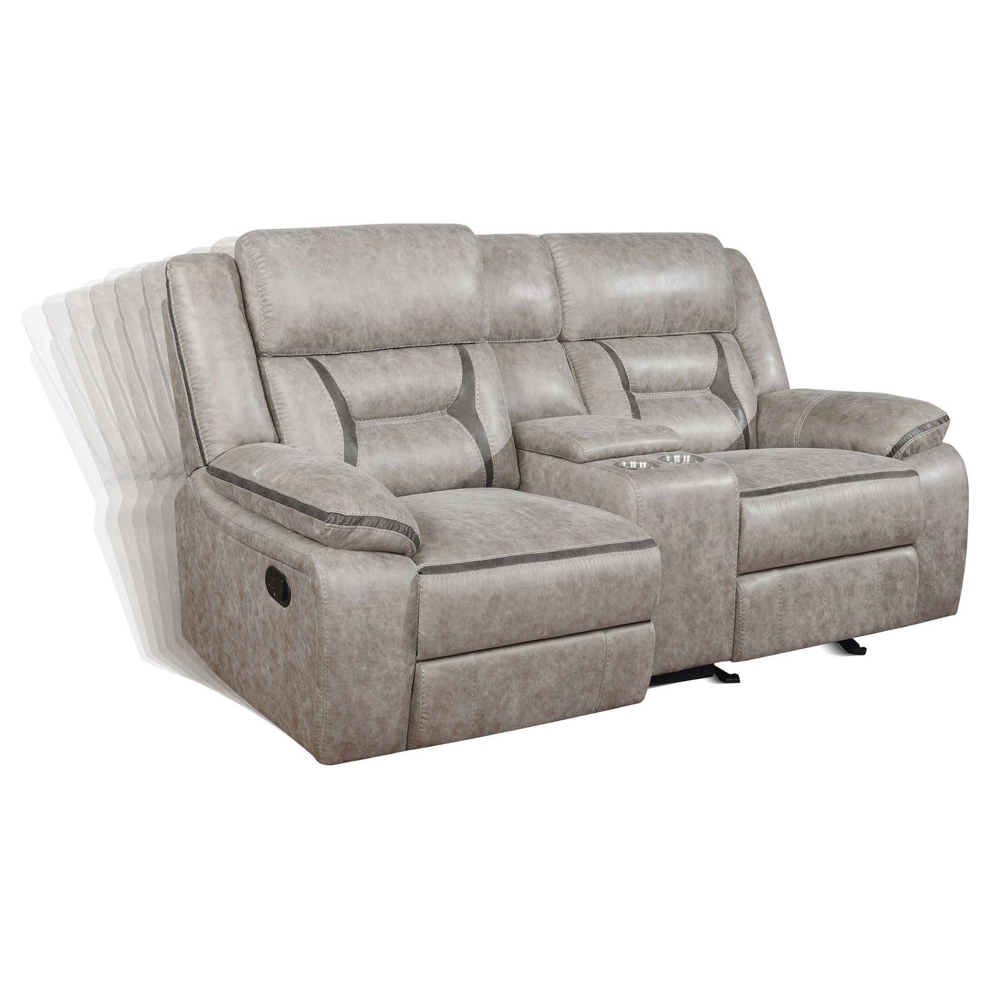 Greer 3-piece Upholstered Reclining Sofa Set Taupe