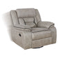 Greer Upholstered Swivel Glider Recliner Chair Taupe