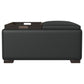 Paris Upholstered Storage Ottoman with Tray Black