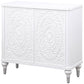 Cardella 2-door Mandala Accent Cabinet Distressed White