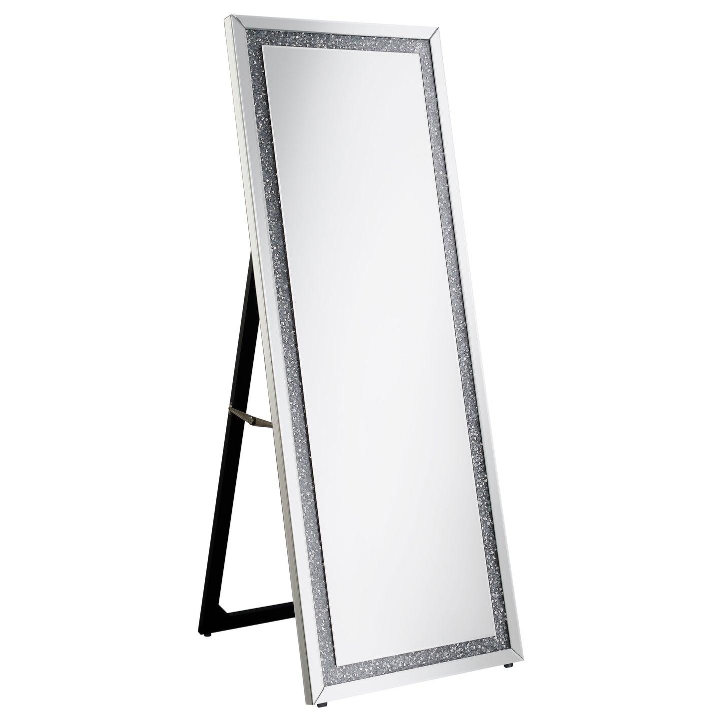 Seraphina 24 x 64 Inch Acrylic Framed Standing Mirror Silver