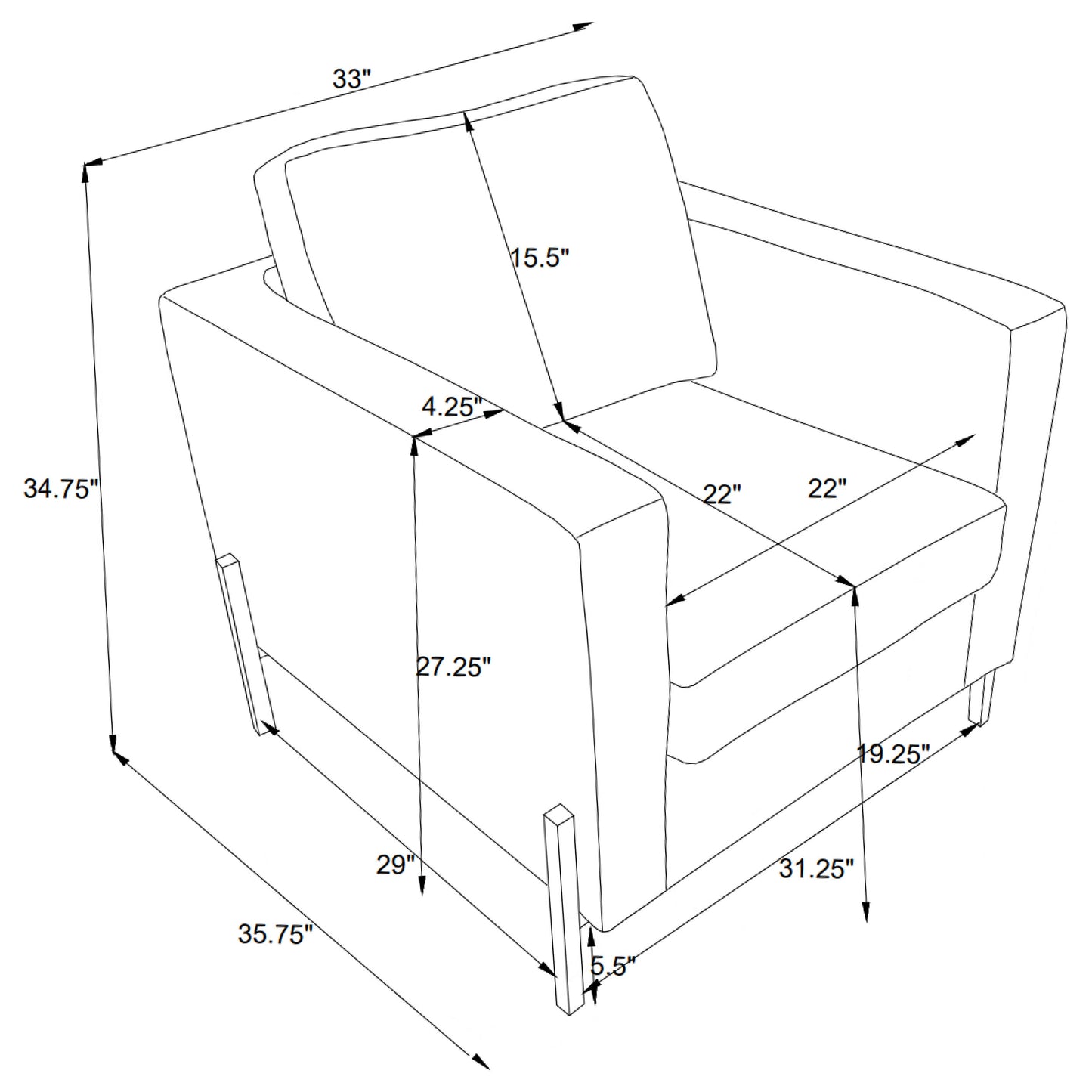 Tilly 3-piece Upholstered Track Arm Sofa Set Oatmeal