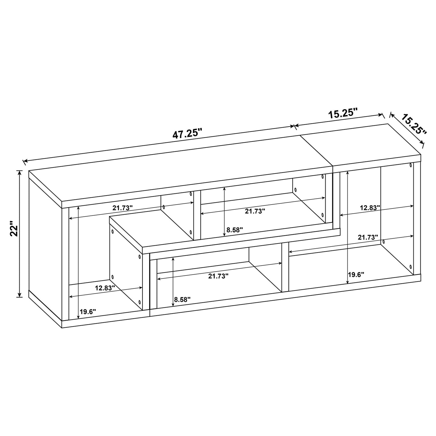 Velma Multipurpose TV Stand and Bookshelf White